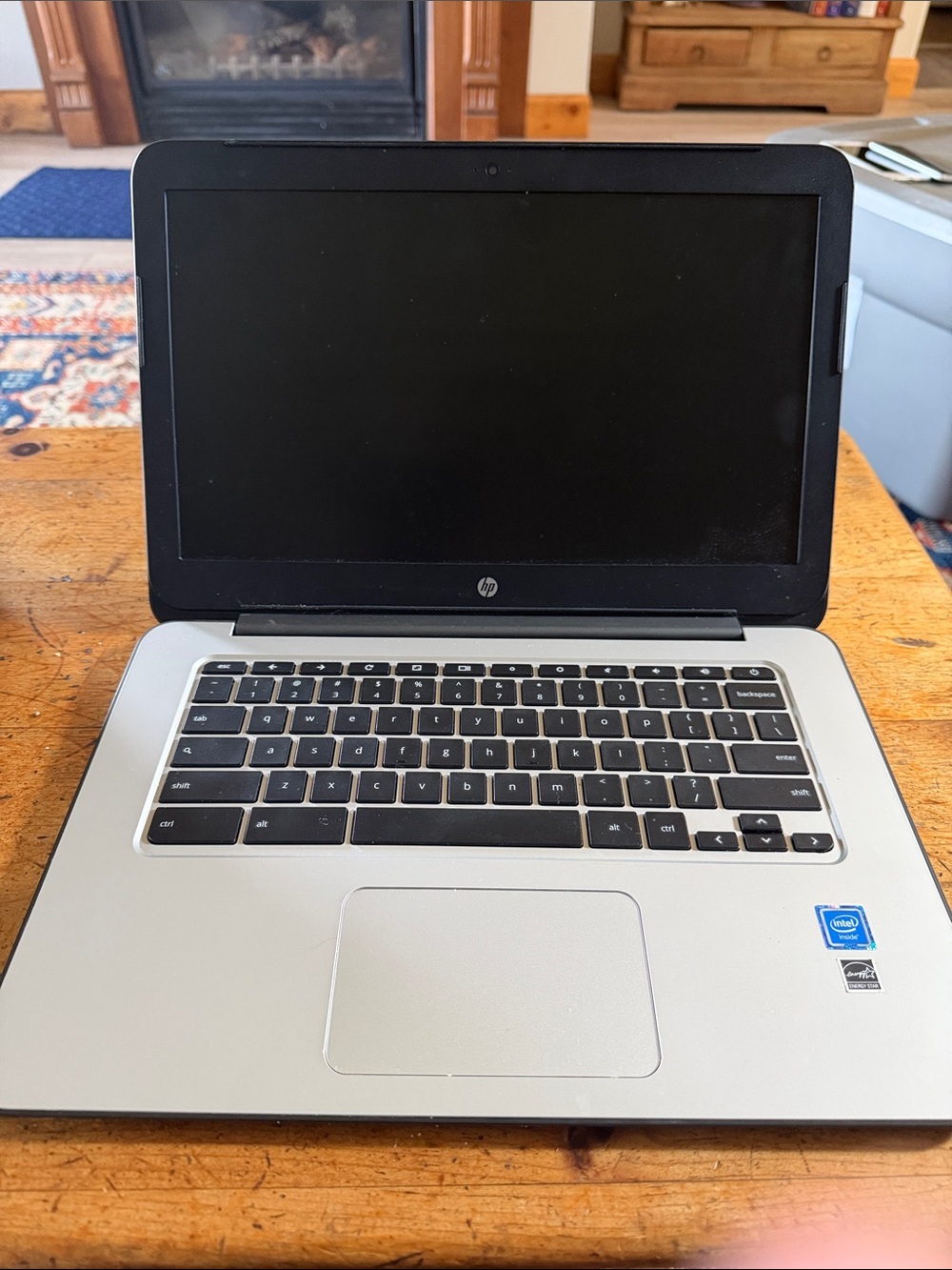 HP Silver and Black Chrome Notebook withKeyboard